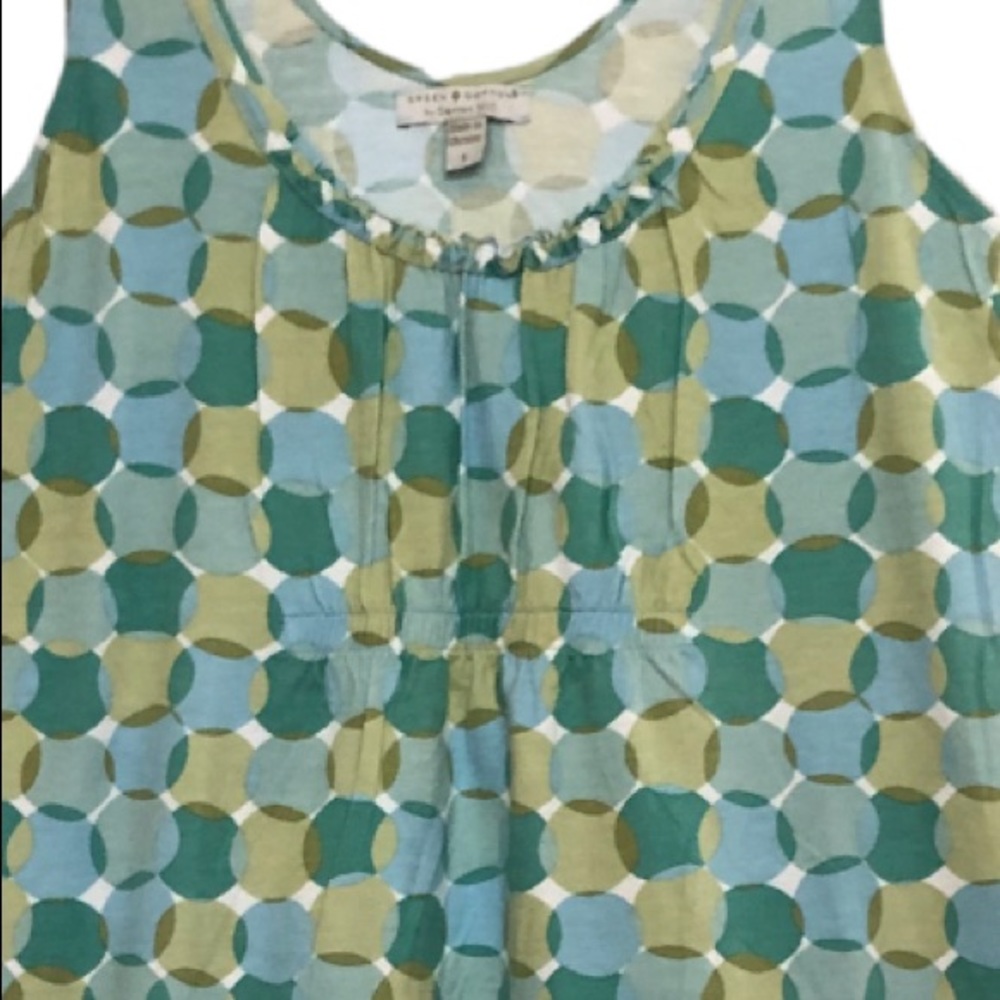 Garnet Hill Green Cotton Pastel Cotton Shift Dress - Picture 2 of 4